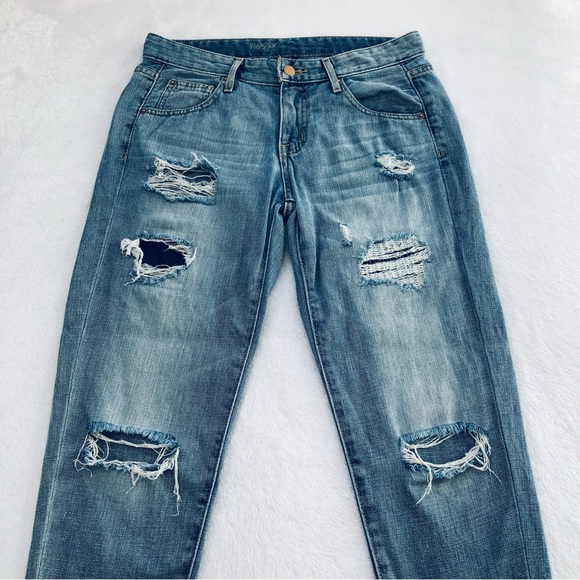 Mossimo, Boyfriend Crop Jeans, Hand-painted Back Pockets, Size 2 - Picture 6 of 14